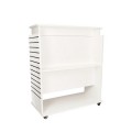 Arrow 4 Shelf Fabric Display White Vinyl Laminate