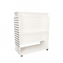 Arrow 4 Shelf Fabric Display White Vinyl Laminate