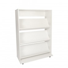 Arrow 3 Shelf Fabric Display White Vinyl Laminate
